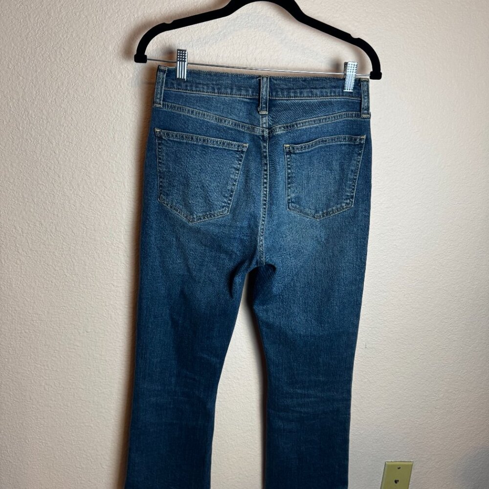 Gap Kick Fit Flare High Rise Jeans Med Wash Sz 27 - Picture 2 of 5